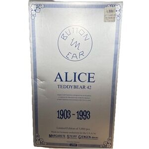 VTg Steiff Alice Teddy Bear 15" Limited Edition With Box COA 2712/5000